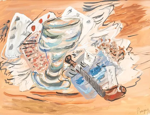 Composition à la pipe et aux cartes